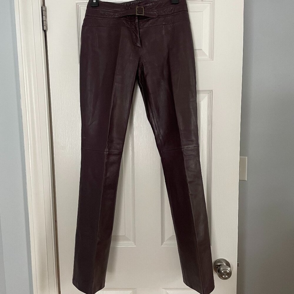 Cache brown leather pants, size 0